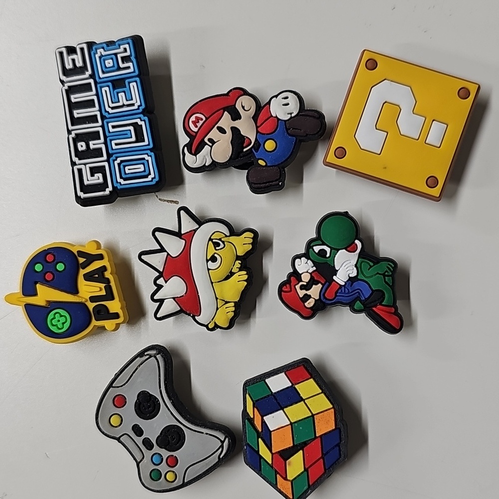 Shoe or Bag Charms, Random Lot, Mario, Food, Animals & More, 27pc